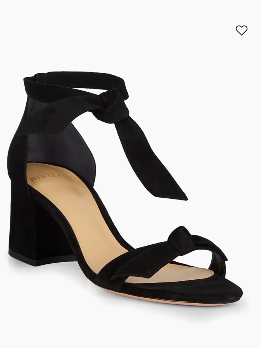 Alexandre Birman Clarita Bow Suede Ankle-Tie Block Heel